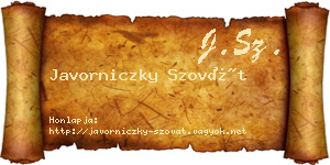 Javorniczky Szovát névjegykártya